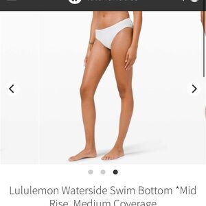 Lululemon Waterside Swim Bottom *Mid Rise, Medium Coverage White NWT size 6